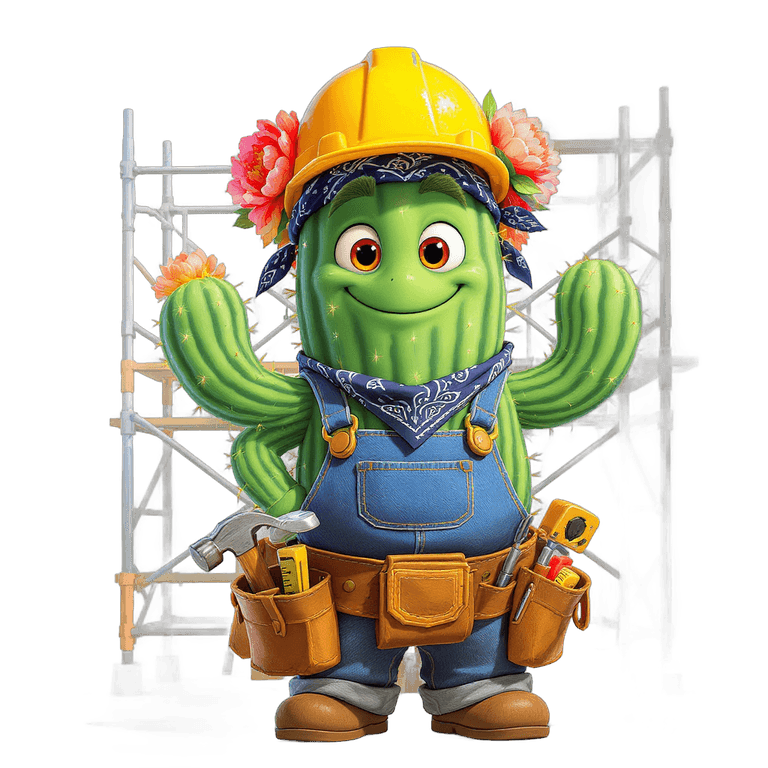 Bloom en chef de chantier avec plans et outils